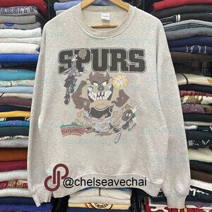 Vintage San Antonio Spurs Basketball Looney Tunes Taz Sweatshirt Retro NBA Shirt